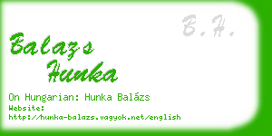 balazs hunka business card